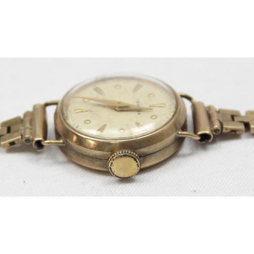 1300 - A vintage 9ct gold Certina watch with 9ct gold strap, London 1955, approx 16.13g gross inc strap and... 