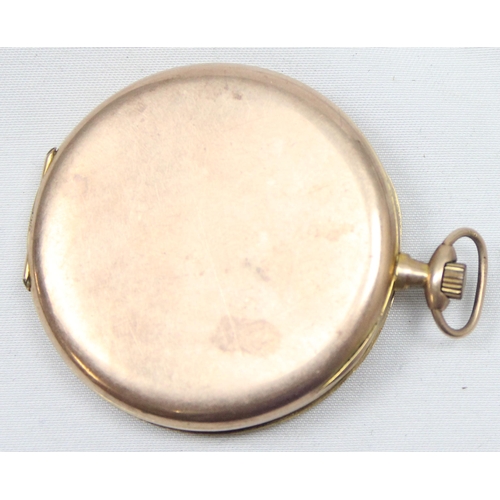 1325 - An antique 9ct gold cased pocket watch of unusual slim design, import marks for Glasgow 1919, approx... 