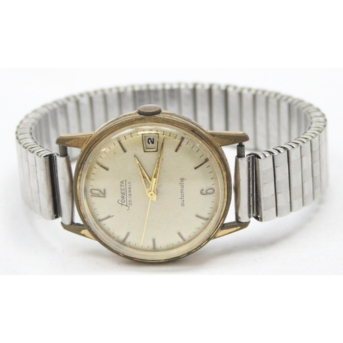 1326 - A vintage Foresta Automatic watch in gold plated case, with vintage expanding strap