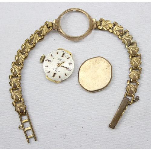 1331 - A vintage 9ct gold ladies Rotary watch with gold plated strap, London 1970, approx 11.79g gross inc ... 