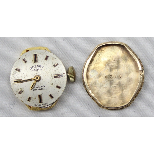 1331 - A vintage 9ct gold ladies Rotary watch with gold plated strap, London 1970, approx 11.79g gross inc ... 