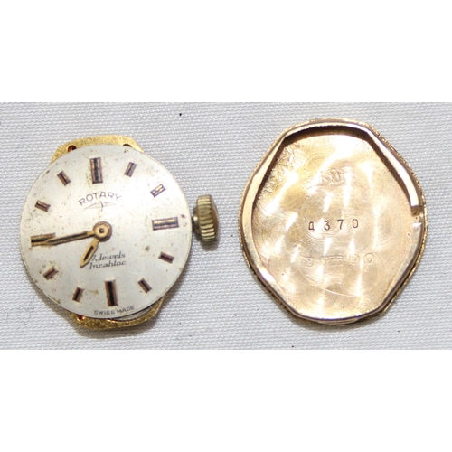 1331 - A vintage 9ct gold ladies Rotary watch with gold plated strap, London 1970, approx 11.79g gross inc ... 