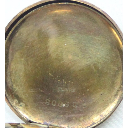 1343 - An antique 9ct gold cased open face pocket or fob watch, top wind movement, cased marked 9k and XRF ... 