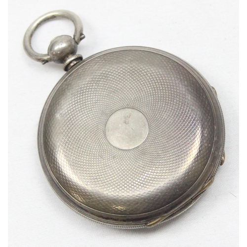 1344 - An antique silver cased full hunter pocket watch, key wind movement, case marked 