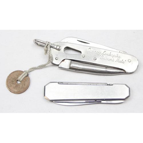 1410 - 2 vintage folding penknives to inc a Currey of Sussex Lockspike 