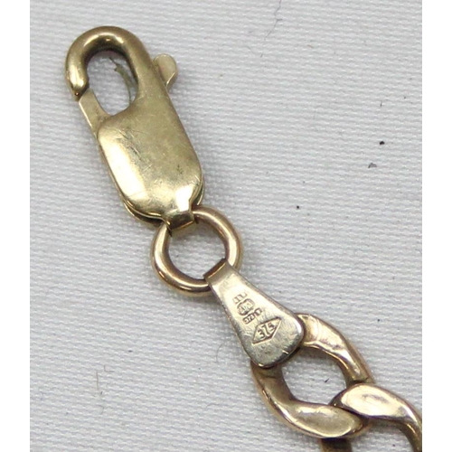 2298 - An Italian 9ct gold flattened kerb link bracelet, marked and XRF confirmed, approx 19cm long, approx... 