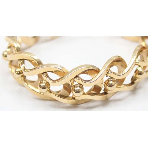 2300 - An Italian 18ct gold retro bracelet with unusual interlocking links and balls, marked FOT 750 and XR... 