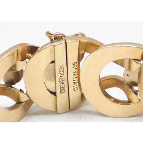 2300 - An Italian 18ct gold retro bracelet with unusual interlocking links and balls, marked FOT 750 and XR... 