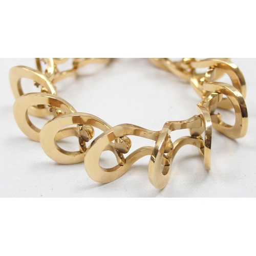 2300 - An Italian 18ct gold retro bracelet with unusual interlocking links and balls, marked FOT 750 and XR... 