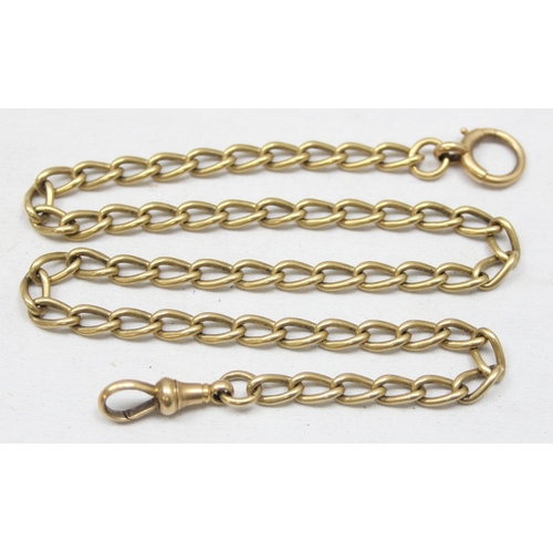 2302 - A long antique 18ct yellow gold Albert chain with open links, each link marked 18 and XRF confirmed,... 