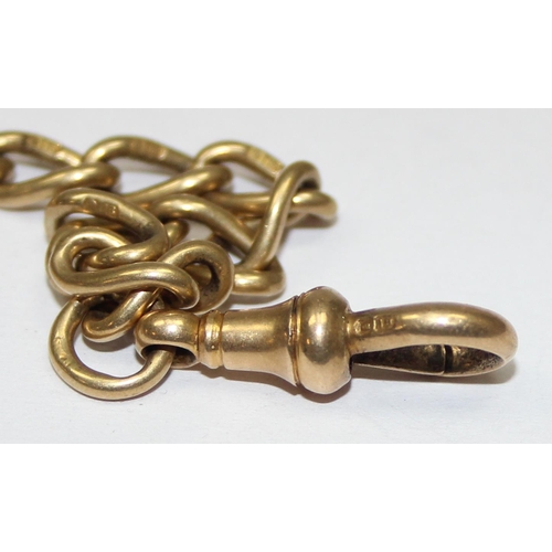 2302 - A long antique 18ct yellow gold Albert chain with open links, each link marked 18 and XRF confirmed,... 