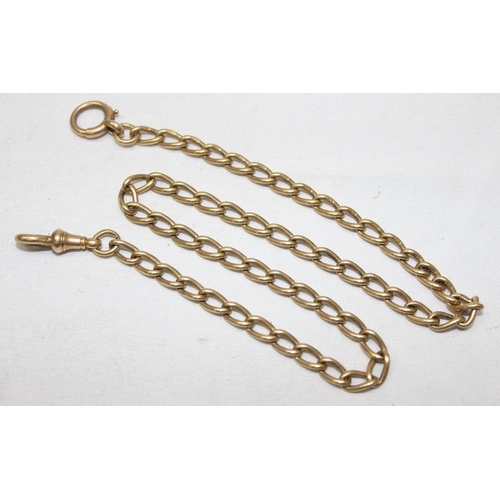 2302 - A long antique 18ct yellow gold Albert chain with open links, each link marked 18 and XRF confirmed,... 