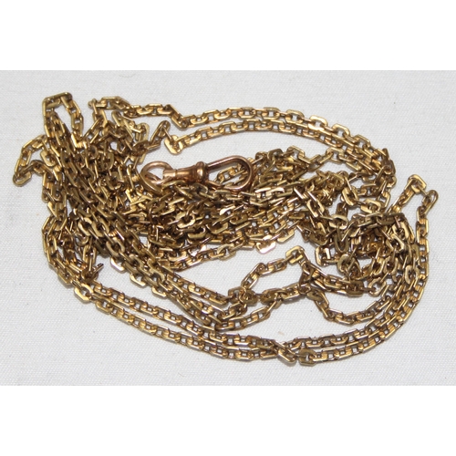 2303 - An unusual long belcher or muff chain, indistinctly marked, possibly with Persian or Arabic marks bu... 