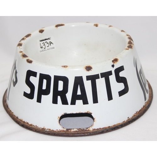 433A - A rare Spratt's enamel advertising dog bowl, approx 26cm in diameter