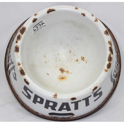 433A - A rare Spratt's enamel advertising dog bowl, approx 26cm in diameter