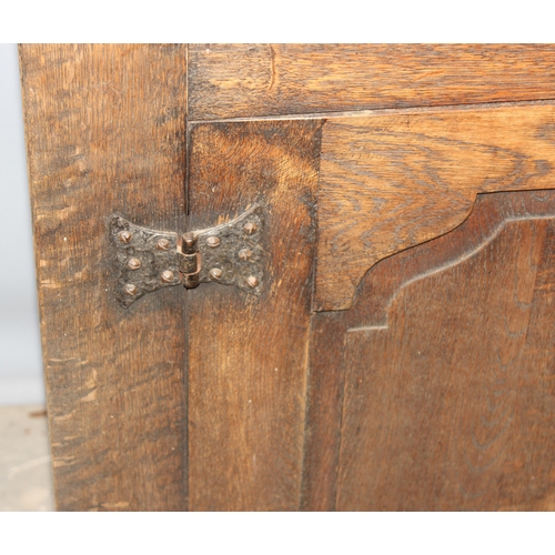 113 - A large vintage Jacobean style oak dresser, approx 146cm wide x 48cm deep x 194cm tall