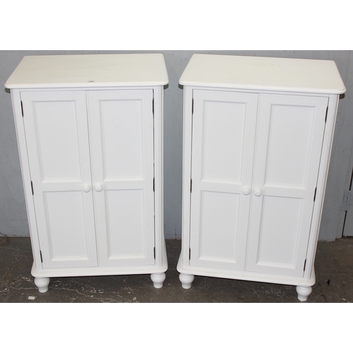 28 - Pair of modern small white children's wardrobes, approx 72 cm W x 49 cm D x 118 cm H