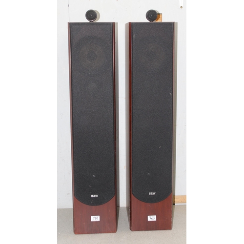 760 - Pair of B&W (Bowers & Wilkins) P6 3-way floor standing monitor speakers with rosenut coloured cases