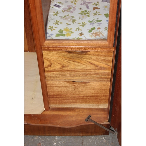 37 - A mid-century walnut veneered wardrobe with interior drawers and compartments, approx 93cm wide x 61... 