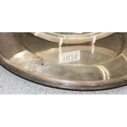 1026 - 6 silver plated platters/serving plates, largest approx 36cm x 27cm, 4.8kg gross