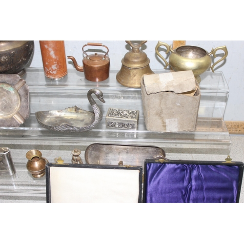 1028 - Qty of antique and later metal items to incl silver plate