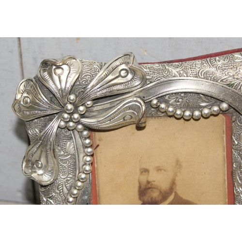 1031 - Italian ornate photo frame with interesting image of a Victorian gent by A&G Taylor, photographers t... 