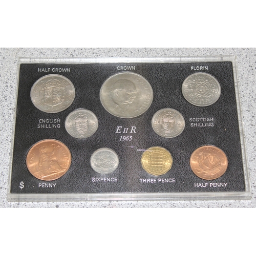 1218 - 1977 GB & I proof coin set, 3 other coin sets, a 1977 New Zealand Silver Jubilee Dollar in case and ... 