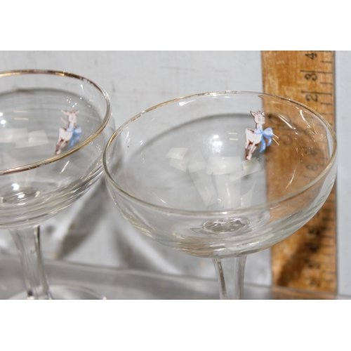 1648 - Set of 6 retro Babycham glasses