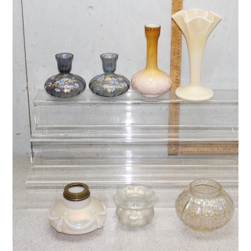 1763 - Assorted white/vaseline/opalescent glass items