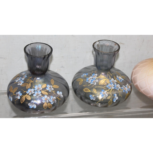 1763 - Assorted white/vaseline/opalescent glass items