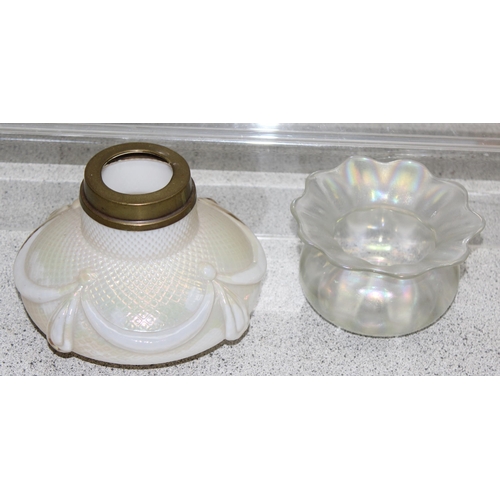 1763 - Assorted white/vaseline/opalescent glass items