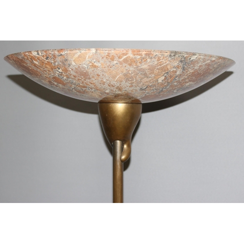 244 - David Hunt Cotswold bespoke lighting Co - Art Deco style Italian glass marble effect shade and brass... 