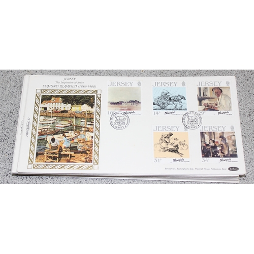 557 - Stamps - Jersey Benham Luxury FDCs, (30)