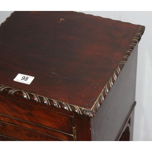 98 - Chippendale style rope edged mahogany bedside cabinet approx. 34cm W x 34cm D x 64cm H