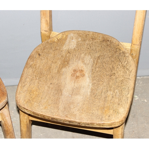 99 - Pair of vintage 1960’s beech and elm nursery school chairs