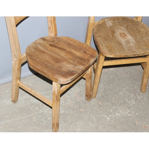 99 - Pair of vintage 1960’s beech and elm nursery school chairs