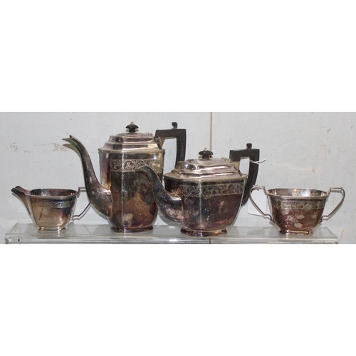 1062 - An antique high quality silver plated 4 piece tea set by Cooper Brothers of Sheffield, approx 1.7kg ... 