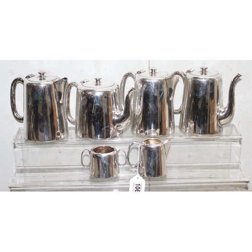 1064 - A vintage heavy gauge 6 piece silver plated tea set by Alexander Clark & Co, Welbeck Plate, approx 3... 