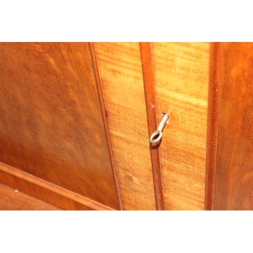 117 - A 19th century mahogany sideboard with shelf over a hidden drawer and a cupboard, approx 120cm wide ... 