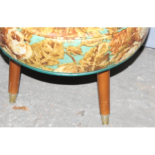 119 - 2 retro footstools, the larger approx 60 cm wide x 37 cm deep x 30 cm tall