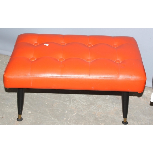 119 - 2 retro footstools, the larger approx 60 cm wide x 37 cm deep x 30 cm tall