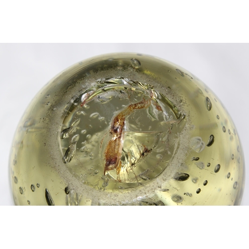 1656 - An unusually large 19th century Victorian glass dump paperweight with random bubble design, approx 1... 