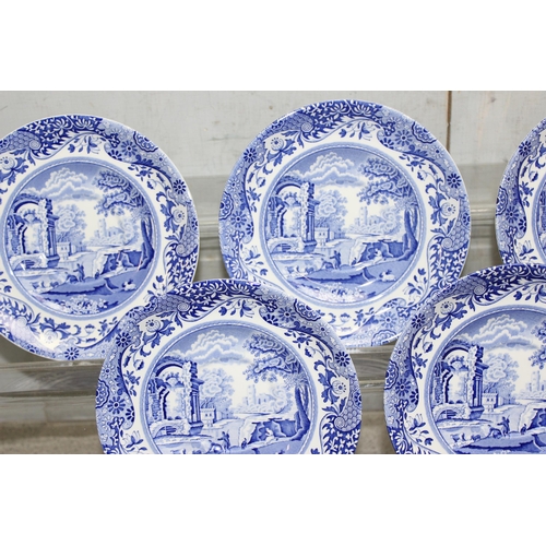 1666 - A set of blue & white Spode Italian Pattern breakfast cups and saucers, each cup approx 10.5cm in di... 