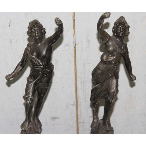 1787 - A pair of antique spelter figures, a Victorian jug bearing lozenge mark and an Art Pottery vase made... 