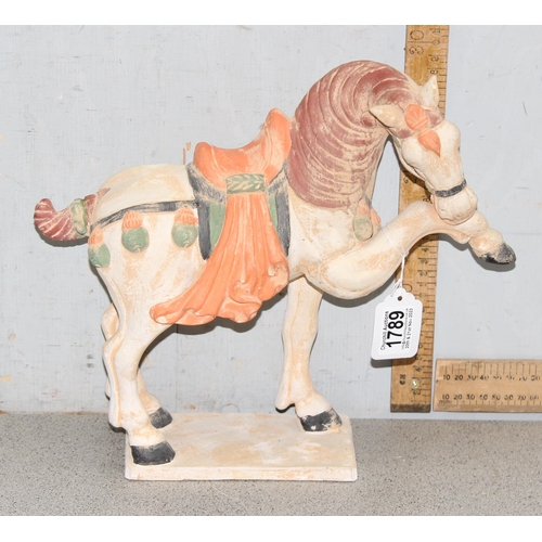 1789 - A Chinese Tang Dynasty style pottery horse, approx 32cm tall