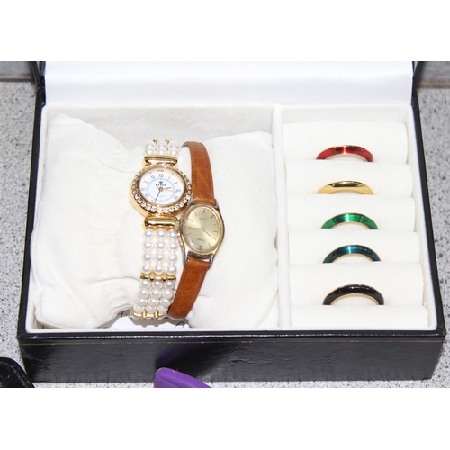 1337 - Qty of assorted watches, Rotary watch box etc