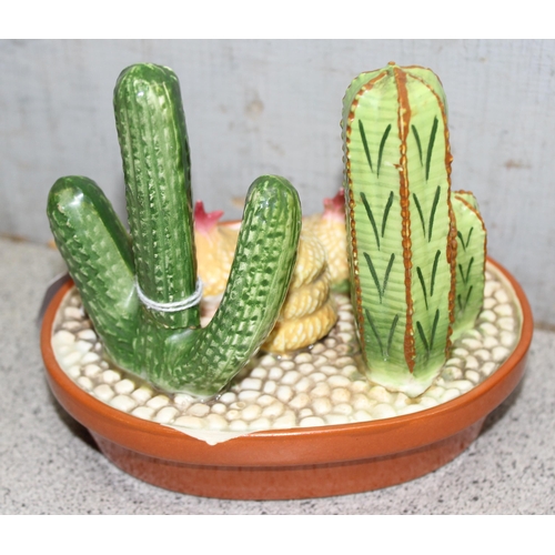 1769 - 3 retro Parlane ceramic cactus figurines originally sold by Habitat