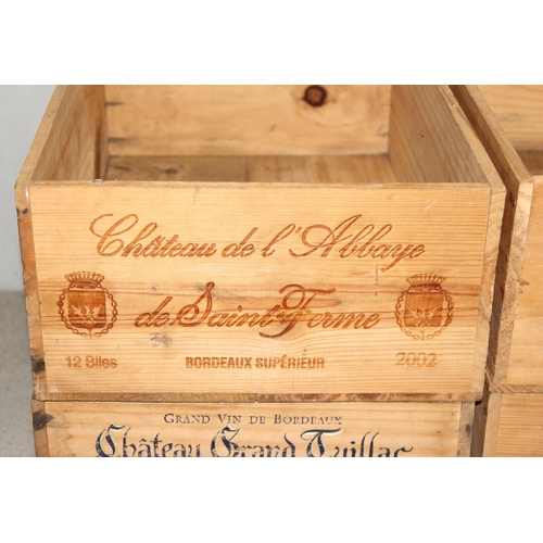 285 - 4 wooden wine crates, approx 50cm x 33cm x 17cm