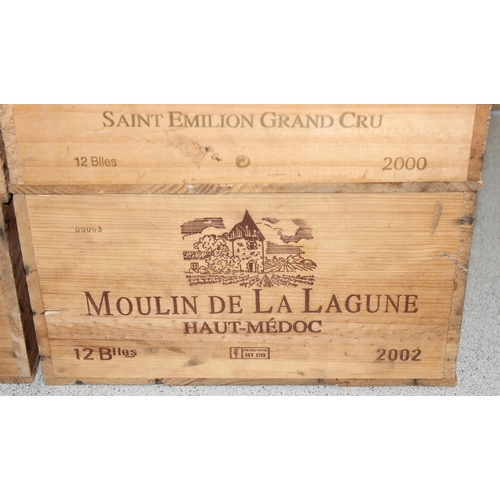 285 - 4 wooden wine crates, approx 50cm x 33cm x 17cm