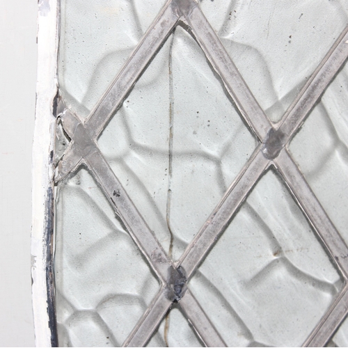 442 - Antique diamond pattern lead lined window pane, approx size 87cm x 45cm